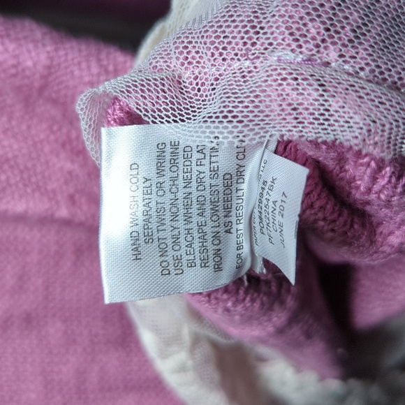 Pink Republic Pink Chenille Crewneck Sweater with Lace Hem Girls Size S 7 - Picture 4 of 5